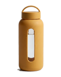 Bevu 600, gourde en verre avec manchon en silicone, coloris Abricot, bouchon avec anse