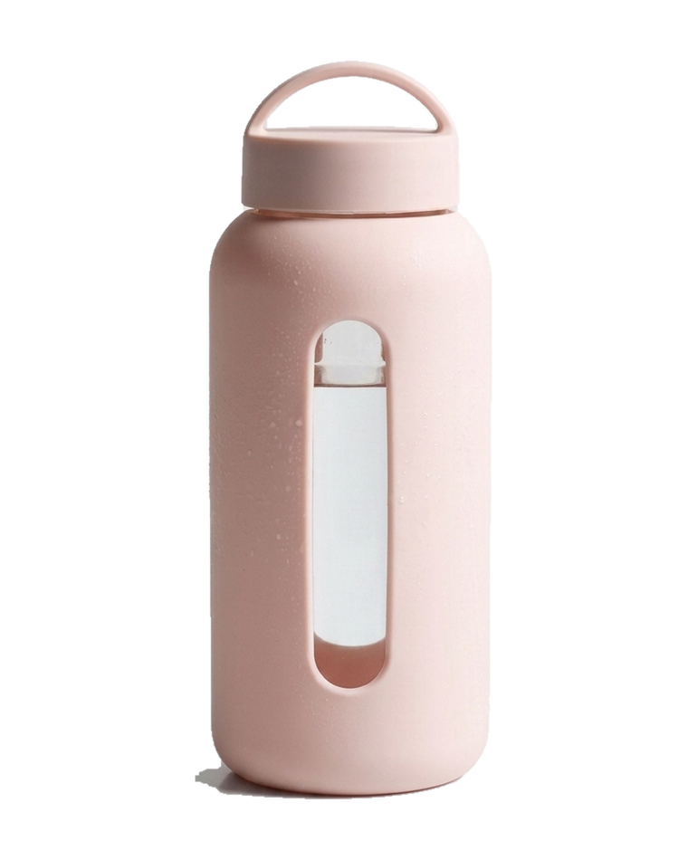 Bevu 600, gourde en verre avec manchon en silicone, coloris Chai, bouchon avec anse