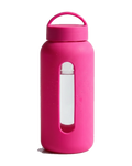 Bevu 600, gourde en verre avec manchon en silicone, coloris Framboise, bouchon avec anse