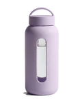 Bevu 600, gourde en verre avec manchon en silicone, coloris Lavande, bouchon avec anse