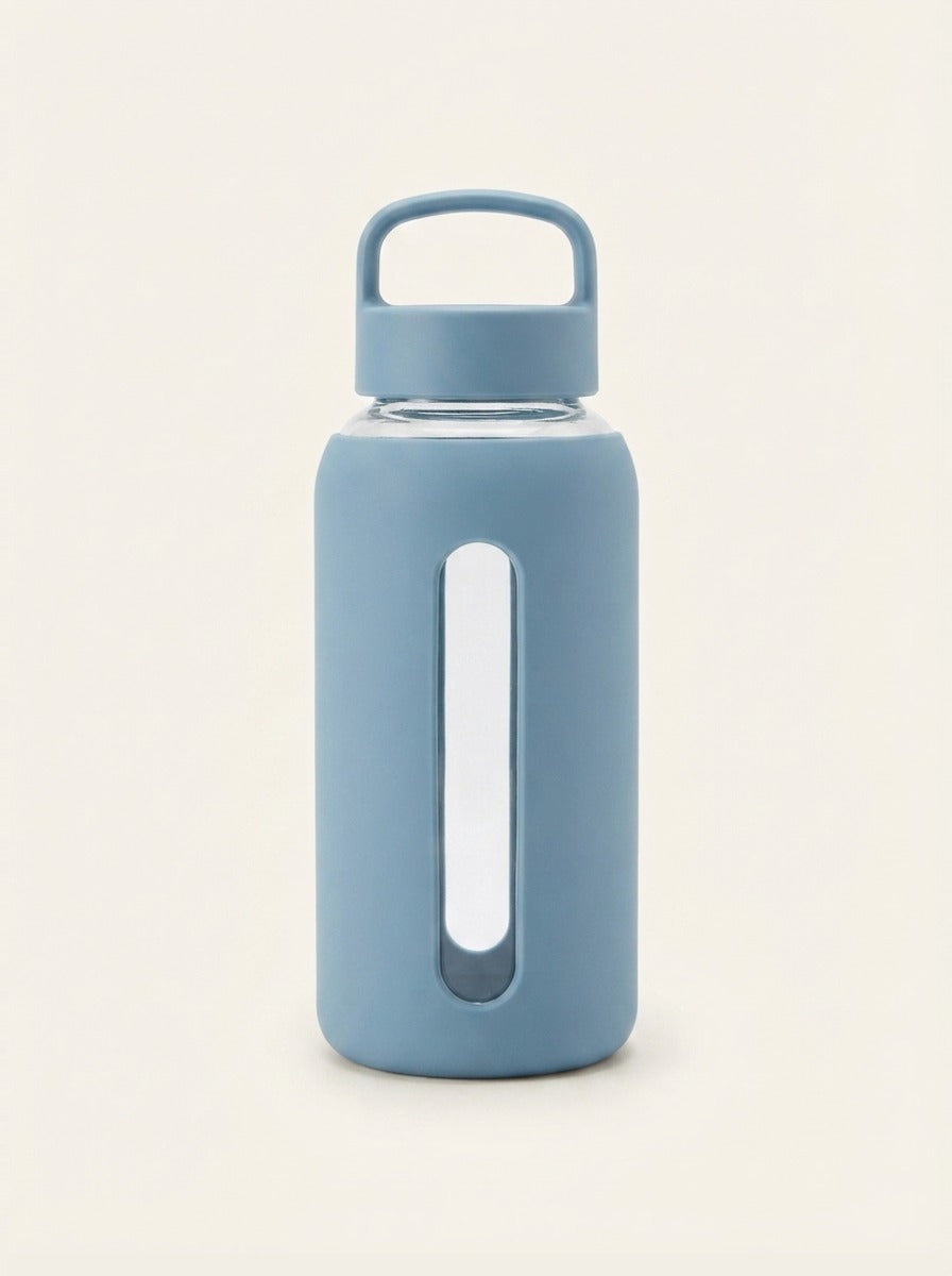 Gourde Bevu 600 ml manchon silicone mat bleu ciel, sans graduation