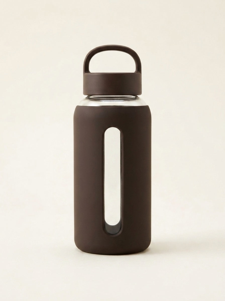 Gourde Bevu 600 ml manchon silicone mat café, sans graduation
