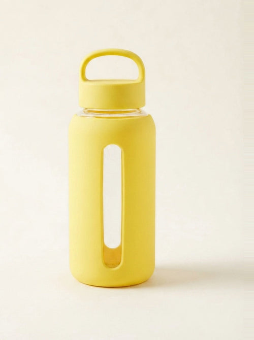 Gourde Bevu 600 ml manchon silicone mat citron, sans graduation