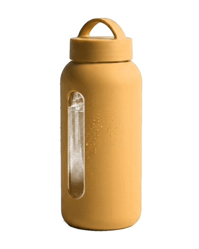 Gourde Bevu en verre 600 ml, manchon silicone abricot