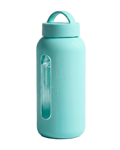 Gourde Bevu en verre 600 ml, manchon silicone bleuet