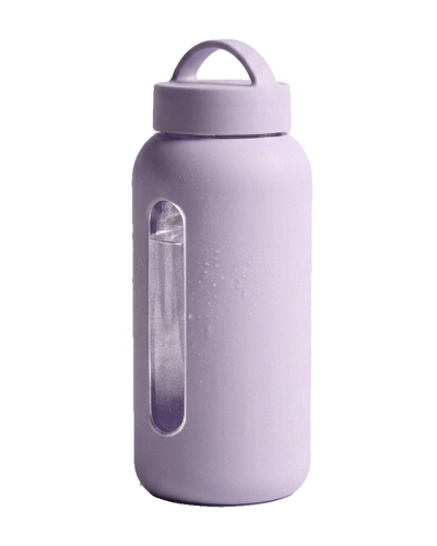Gourde Bevu en verre 600 ml, manchon silicone lavande