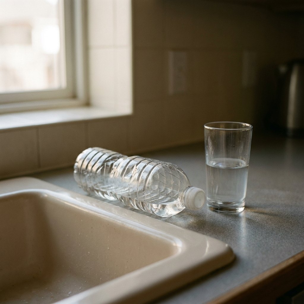 L'eau avait le goût de la bouteille.